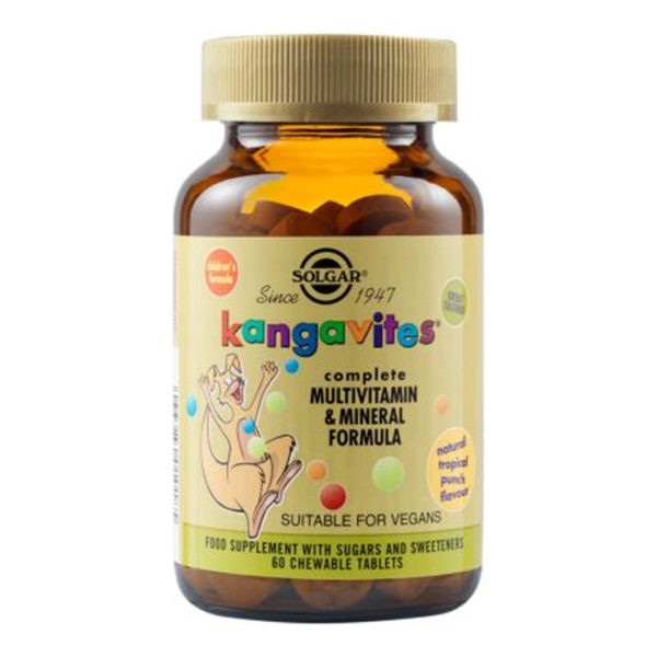 Adalt Multivitamins Solgar – Kangavites Tropical Punch Flavor Kids Multivitamin 60 tabs Covid-19 Kids Protection