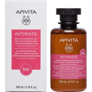 Γυναίκα Apivita – Intimate Plus Απαλό Gel Καθαρισμού για την Ευαίσθητη Περιοχή για Επιπλέον Προστασία με Tea Tree και Πρόπολη 200ml
