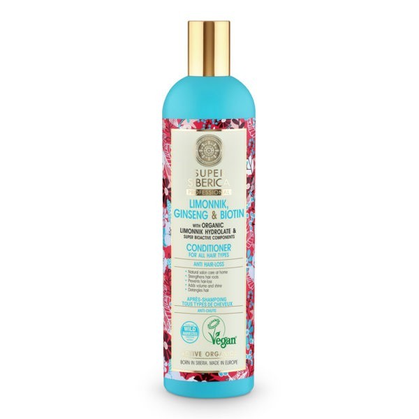 Γυναίκα Natura Siberica – Super Siberica, Limonnik, Ginseng και Biotin, Μαλακτικό κατά της Tριχόπτωσης, για Όλους τους Τύπους, 400ml Natura Siberica - Super Siberica