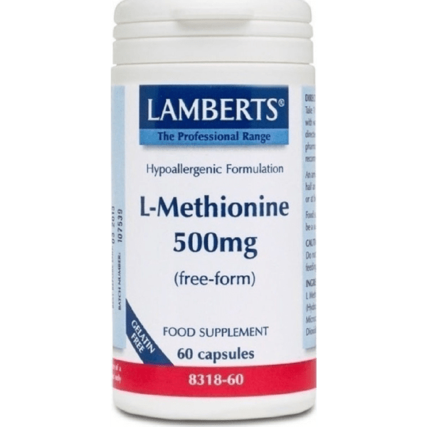 Συμπληρώματα Διατροφής Lamberts – Μεθειονίνη 500mg Αμινοξύ για τους Μυϊκούς Ιστούς Βοηθά σε Περιπτώσεις Αθλητικών Κακώσεων ή Τραυμάτων 60 caps