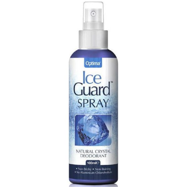Άνδρας Optima – Ice Guard Natural Crystal Spray Αποσμητικό Σπρέι κατά των Βακτηριδίων της Κακοσμίας δεν Αφήνει Λεκέδες στα Ρούχα 100ml