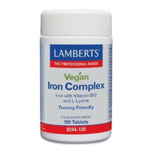 Διατροφή Lamberts – Vegan Iron Complex 120 Tabs Σίδηρο