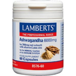 Food Supplements Lamberts – Ashwagandha 6000mg 60 Caps Immune System