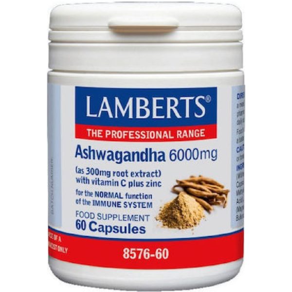 Συμπληρώματα Διατροφής Lamberts – Ashwagandha 6000mg 60 Caps Ανοσοποιητικό