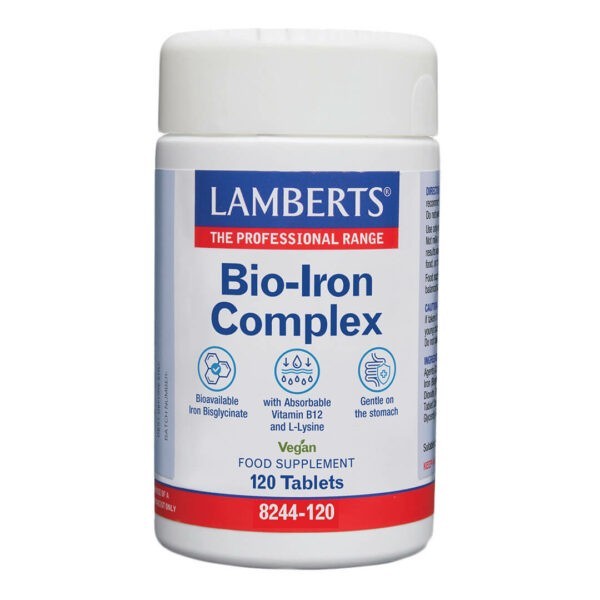 Διατροφή Lamberts – Bio-Iron Complex, Σίδηρος 120 Φυτικές Ταμπλέτες