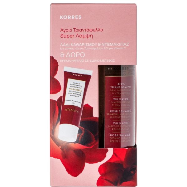 Face Care Korres – Set Wild Rose Make up Melter Cleansing Oil 150ml and Free Wild Rose Cream 16ml