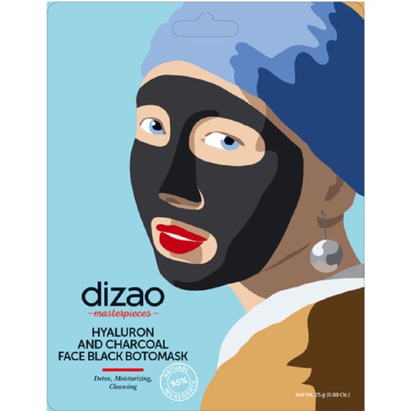 Face Care Dizao – Hyaluron και Charcoal Face Black Botomask 1pcs