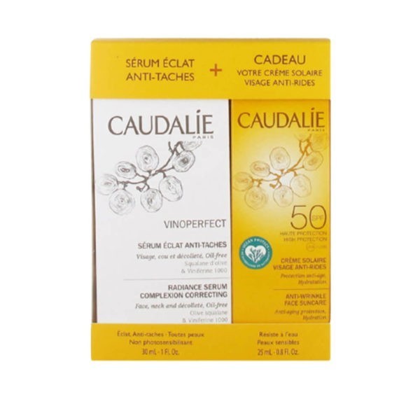 Face Care Caudalie – Promo Vinoperfect Radiance Serum Complexion Correcting 30ml and Anti-Wrinkle Face Suncare SPF50 25ml SunScreen