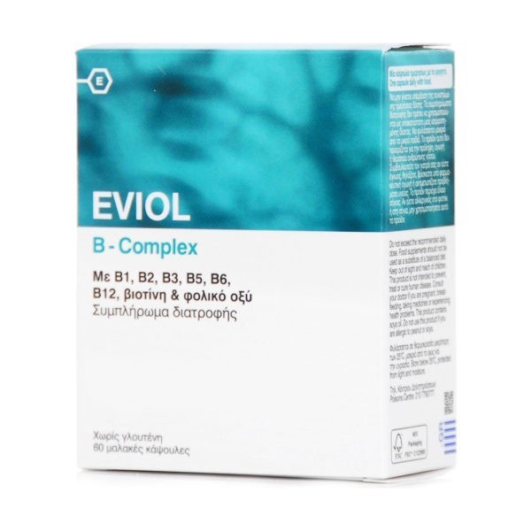 Βιταμίνες Eviol – B-Complex Συμπλήρωμα Συμπλέγματος Βιταμίνης B για τη Φυσιολογική Λειτουργία του Νευρικού Συστήματος 60 caps