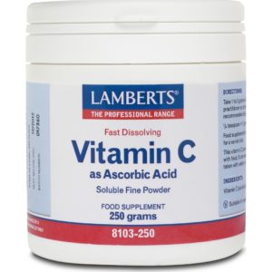 Διατροφή Lamberts – Vitamin C as Ascorbic Acid Βιταμίνη ως Άσκορβικό Όξυ Σκόνη 250gr