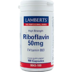 Βιταμίνες Lamberts – Riboflavin 50mg B2 Για Την Υγεία Ματιών 100caps