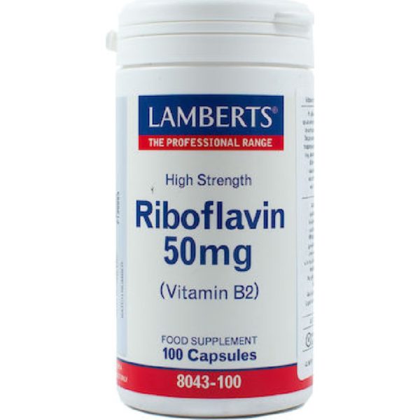 Βιταμίνες Lamberts – Riboflavin 50mg B2 Για Την Υγεία Ματιών 100caps