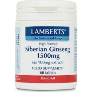 Βότανα Lamberts – Siberian Ginseng Συμπλήρωμα Διατροφής για Σωματική Κόπωση 1500mg 60tabs