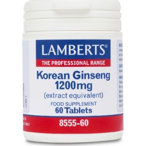 Βότανα Lamberts – Korean Ginseng (Panax Ginseng) 1200mg για την Διατήρηση της Ευεξίας 60tabs