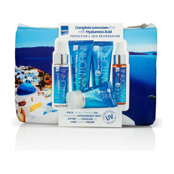 Spring InterMed – Promo Luxurious Santorini Face Cream spf50 40ml and Sunscreen Cream spf30 75ml and Aftersun CoolingGel Πρόσωπο and Σώμα 75ml and Tanning Oil 6spf and Hydrating Antioxidant Mist Πρόσωπο and Σώμα 50ml and Gift Νεσεσέρ SunScreen