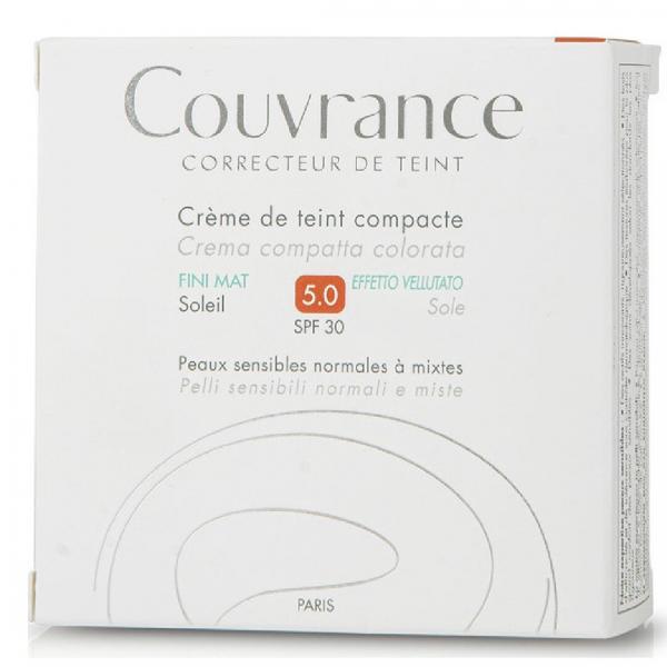Γυναίκα Avene – Couvrance Creme de Teint Oil Free Κρέμα Compact για Ματ Τελείωμα 5.0 Soleil SPF30 Fini Mat 10gr
