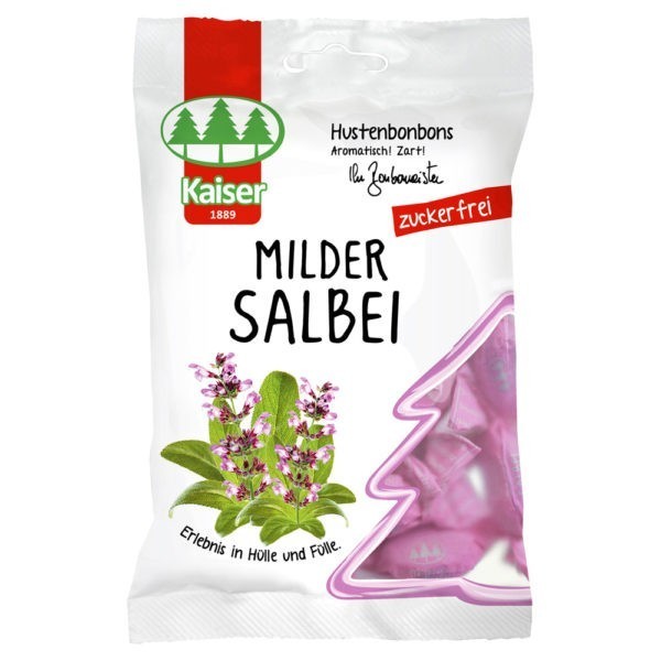Υγεία-φαρμακείο Medisei – Kaiser MILDER SALBEI Καραμέλες για το Βήχα με Φασκόμηλο και 13 Βότανα 60γρ
