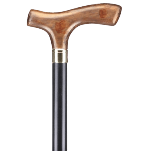 Canes Alfacare – Walking Stick Black Straight Acrylic Brown Handle AC836