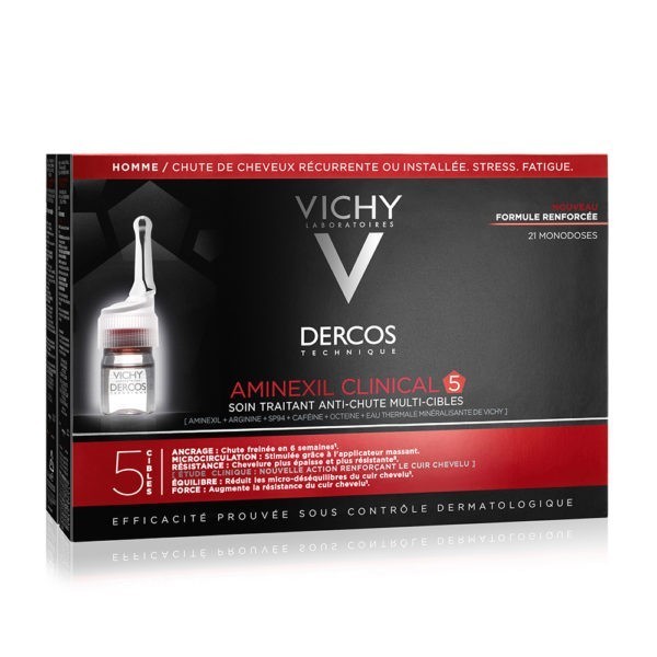 Hair Care Vichy Dercos – Aminexil Clinical 5 Men Single Doses 21x6ml Vichy - La Roche Posay - Cerave