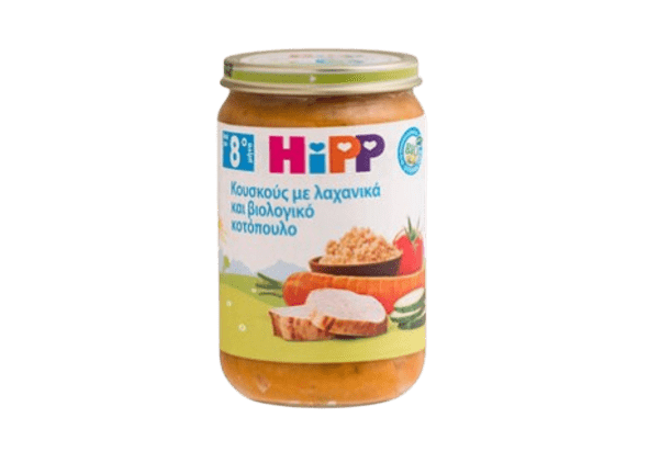 Διατροφή Βρέφους Hipp – Βρεφικό Γεύμα Κουσκούς Με Λαχανικά Και Βιολογικό Κοτόπουλο Από τον 8ο Μήνα 220gr