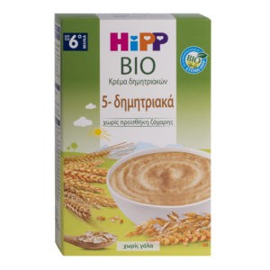 Διατροφή Βρέφους Hipp – Bio Κρέμα 5-Δημητριακών 6m+ Χωρίς Ζάχαρη 200gr HiPP Bio Cream