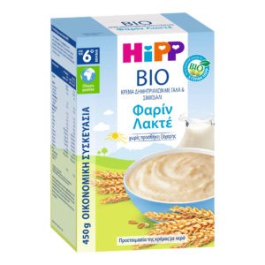 Διατροφή Βρέφους Hipp – Bio Φαρίν Λακτέ Κρέμα Δημητριακών με Γάλα και Σιμιγδάλι 6m+ 450gr HiPP Bio Cream