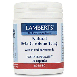 Βιταμίνες Lamberts – Β-Καροτένιο 15mg Υγεία Μαλλιών Δέρματος & Οστών 90 caps