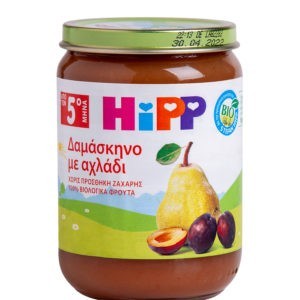 Βρεφικές Τροφές Hipp – 3Βρεφική Φρουτόκρεμα Δαμάσκηνο με Αχλάδι 5Μ+ 190g