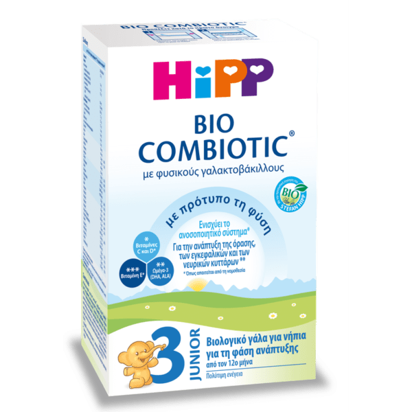 Βρεφικά Γάλατα Hipp – Bio Combiotic No3 Junior Βιολογικό Γάλα Για Νήπια για τη Φάση της Ανάπτυξης από τον 12ο Μήνα με Νέα Σύσταση 600gr HiPP Bio Combiotic