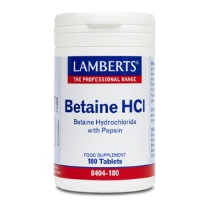 Άλλες Βιταμίνες Lamberts – Μπεταϊνη με Πεψίνη Βοηθάει στην Καλή Λειτουργία του Εντέρου & του Πεπτικού Συστήματος 180 tabs