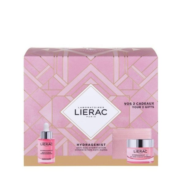 Face Care Lierac – Hydragenist Serum Hydratant Oxygenating Replumping 30ml and Lierac Hydragenist Gel Creme 50ml and Rue Des Fleurs-Monaco Case Holder