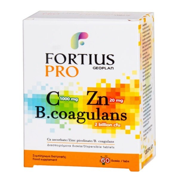 Βιταμίνες Geoplan – Fortius Pro Probiotics Συμπληρώματα Διατρφής με Βιταμίνη C και Ψευδάργυρος 60 Δισκία