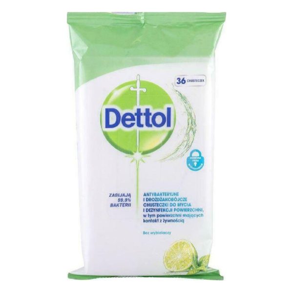 Απολυμαντικά Dettol – Cleansing Surface Wipes Lime & Mint Απολυμαντικό 36 μαντηλάκια 1τμχ Covid-19
