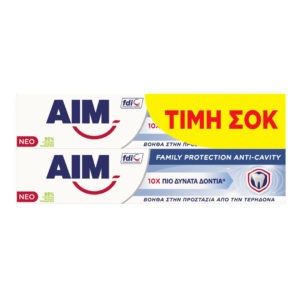 Οδοντόκρεμες-ph AIM – Family Protection White Οδοντόκρεμα 2x75ml