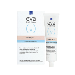 Καθαρισμός Intermed – Eva Intima Moist pH 5.5 Minor Discomfort Αιδοιοκολπική Γέλη για Ενυδάτωση & Ανακούφιση από τα Συμπτώματα της Ξηρότητας 50g InterMed Eva Intima