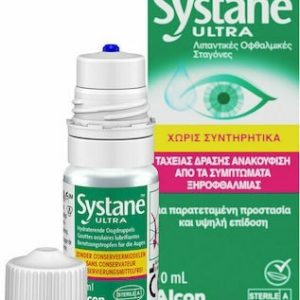 Οφθαλμικές Σταγόνες-Ph Alcon – Systane Ultra Λιπαντικές Οφθαλμικές Σταγόνες Ταχείας Δράσης κατά τις Ξηροφθαλμίας 10ml