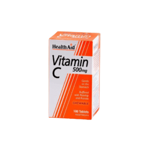 Βιταμίνες Health Aid – Vitamin C 500mg, Βιταμίνες C με Τριαντάφυλλο και Ασερόλα, 100 ταμπλέτες