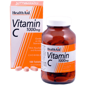 Stress Health Aid – Vitamin C 1000mg, Buffered with Rosehip and Acerola, 100 tablets