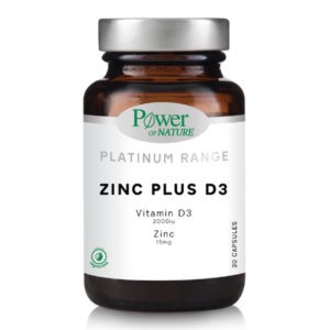 Bones - Joints PowerHealth – Platinum Range Dietary Supplements Zinc Plus D3 15mg 2000IU 30caps