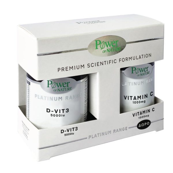 Vitamins PowerHealth – Classics Platinum Range Vitamin D3 5000IU 60caps και Vitamin C 1000mg 20caps