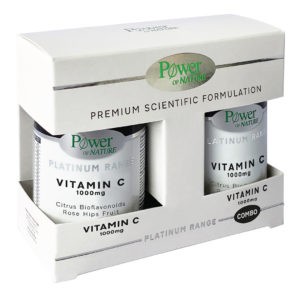 Βιταμίνες PowerHealth – Platinum Range Βιταμίνη C Rose Hips Fruit 1000mg 30caps και Βιταμίνη C 1000mg 20caps