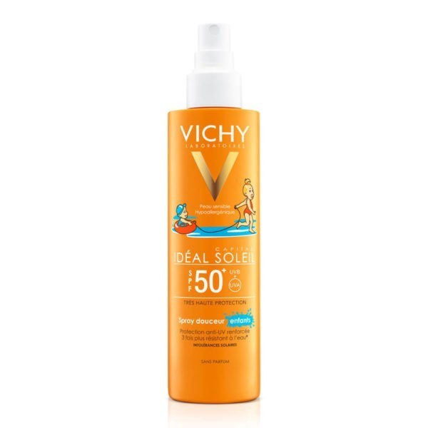4Εποχές Vichy – Ideal Soleil Παιδικό Απαλό Αντιηλιακό Spray Χωρίς Άρωμα SPF50+ 200ml SunScreen