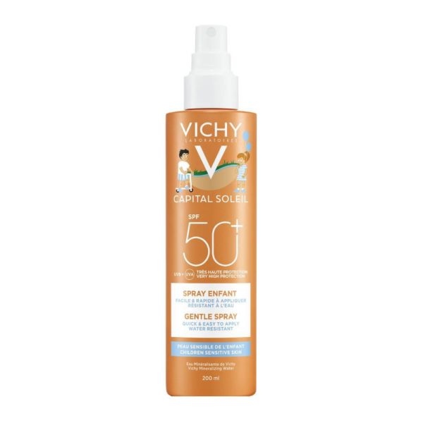 4Εποχές Vichy – Ideal Soleil Παιδικό Απαλό Αντιηλιακό Spray Χωρίς Άρωμα SPF50+ 200ml SunScreen