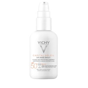 Αντηλιακά Προσώπου Vichy – Capital Soleil UV Age Daily SPF 50+ Anti-Aging Sun Cream Λεπτόρρευστο Αντιηλιακό κατά της Φωτογήρανσής 40ml