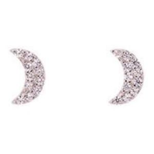 jewels Medisei – Dalee Jewels Earrings Cresent Studs Rhodium Plate 1pcs