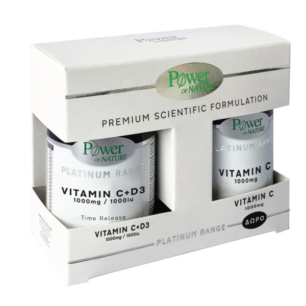 Vitamins PowerHealth – Classics “Platinum” Vitamin C 1000mg + D3 1000iu 30Tabs & GIFT Vitamin C 1000mg 20Tabs