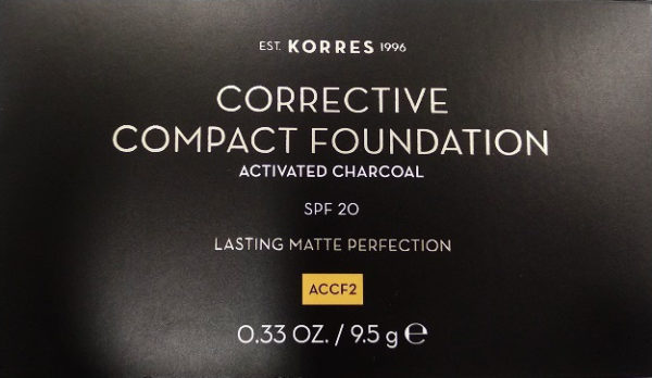 Face Korres – Corrective Compact Foundation SPF20 Corrective Compact Make-up Imperfections & Matte Effect ACCF2 with Activated Charcoal 9.5g