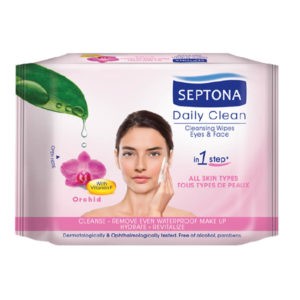 Γυναίκα Septona – Daily Clean Μαντηλάκια Ντεμακιγιάζ για Πρόσωπο και Μάτια με Ορχιδέα και Βιταμίνη F 20τμχ