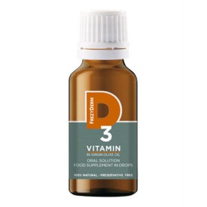 Βιταμίνες Frezyderm – Vitamin D3 Βιταμίνη σε Παρθένο Ελαιόλαδο, Πόσιμο Συμπλήρωμα Διατροφής σε Σταγόνες 20ml