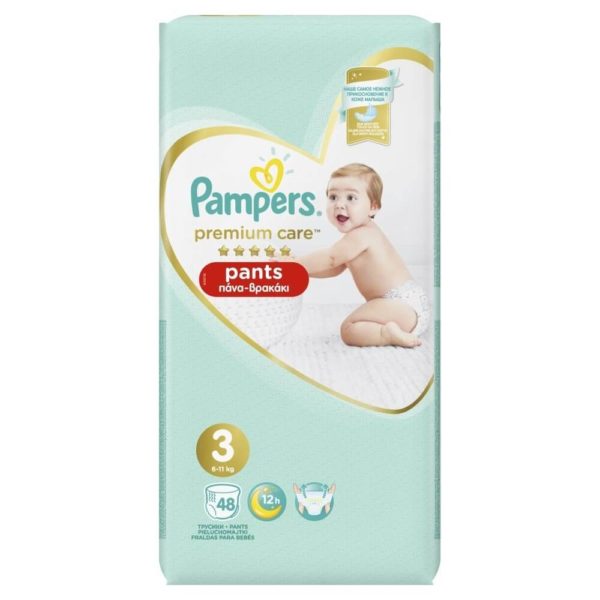 Μαμά - Παιδί Pampers – Premium Care Pants Μέγεθος 3 (6-11kg) 48 Πάνες-Βρακάκι